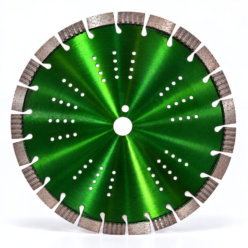 Green Coated Perforated-Core Diamond Saw Blade