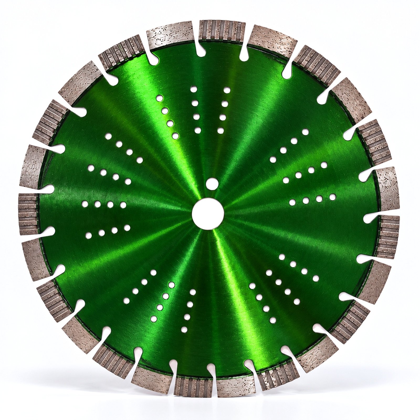 Green Coated Perforated-Core Diamond Saw Blade