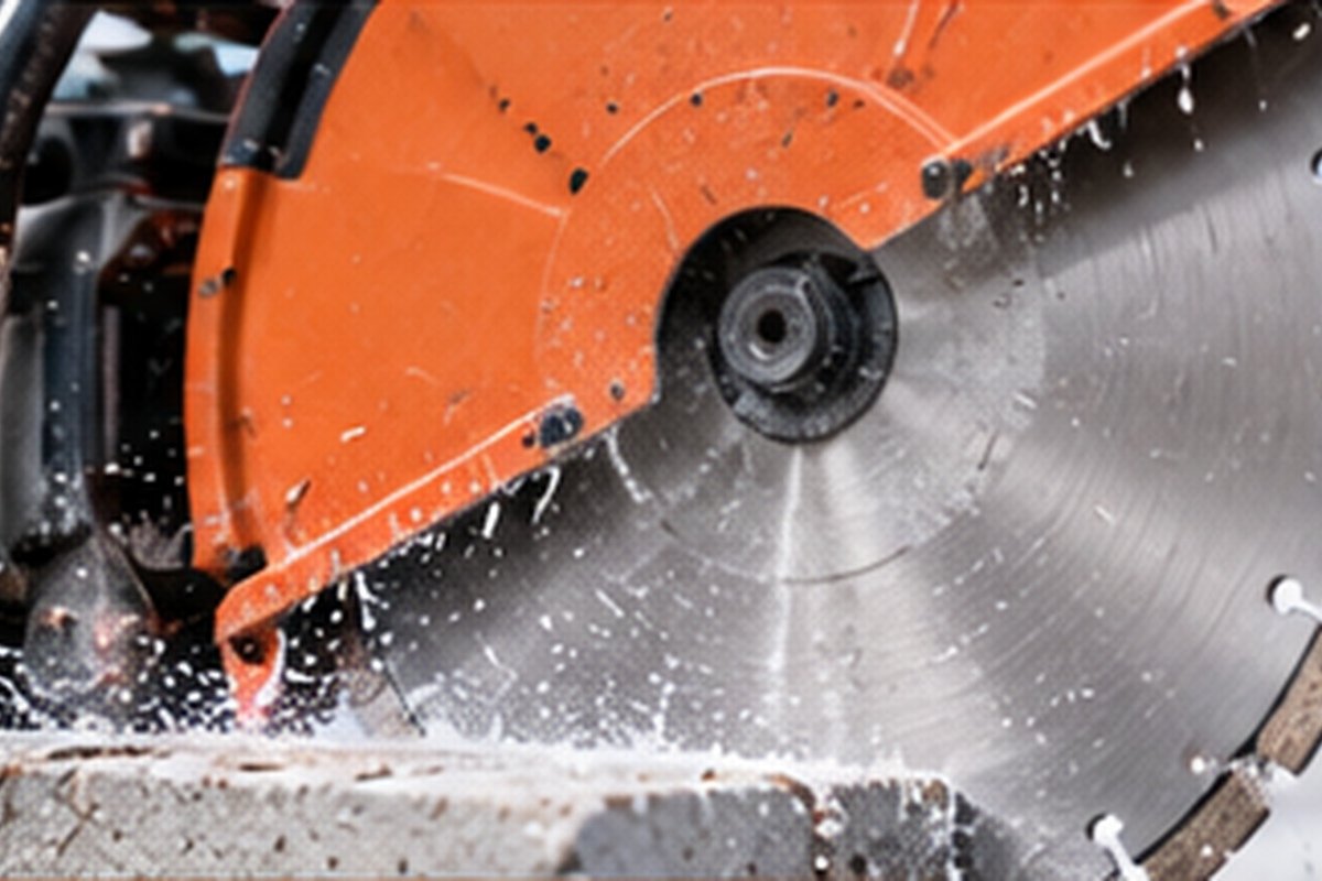 Masonry diamond saw blade cutting application