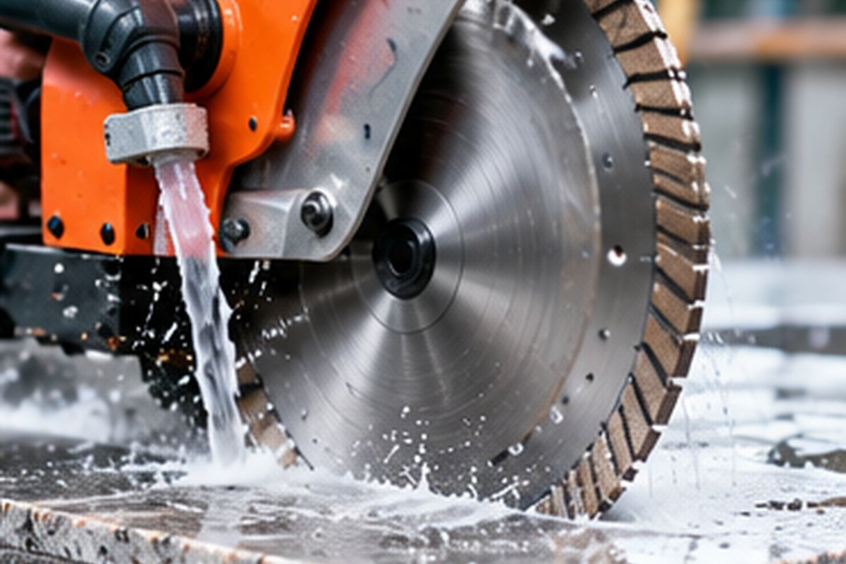 Turbo rim diamond saw blade cutting stone and tile