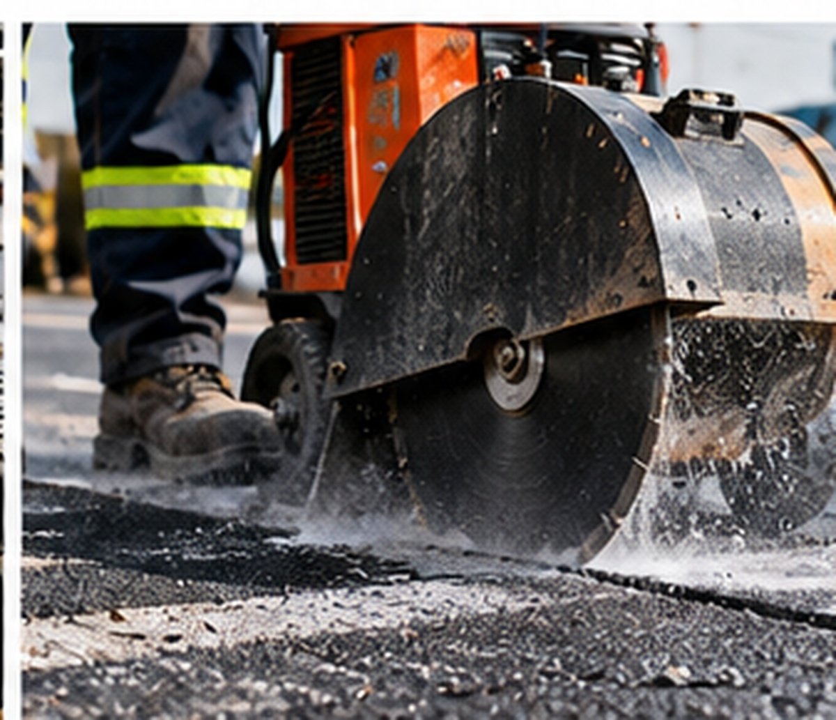 Asphalt road cutting application