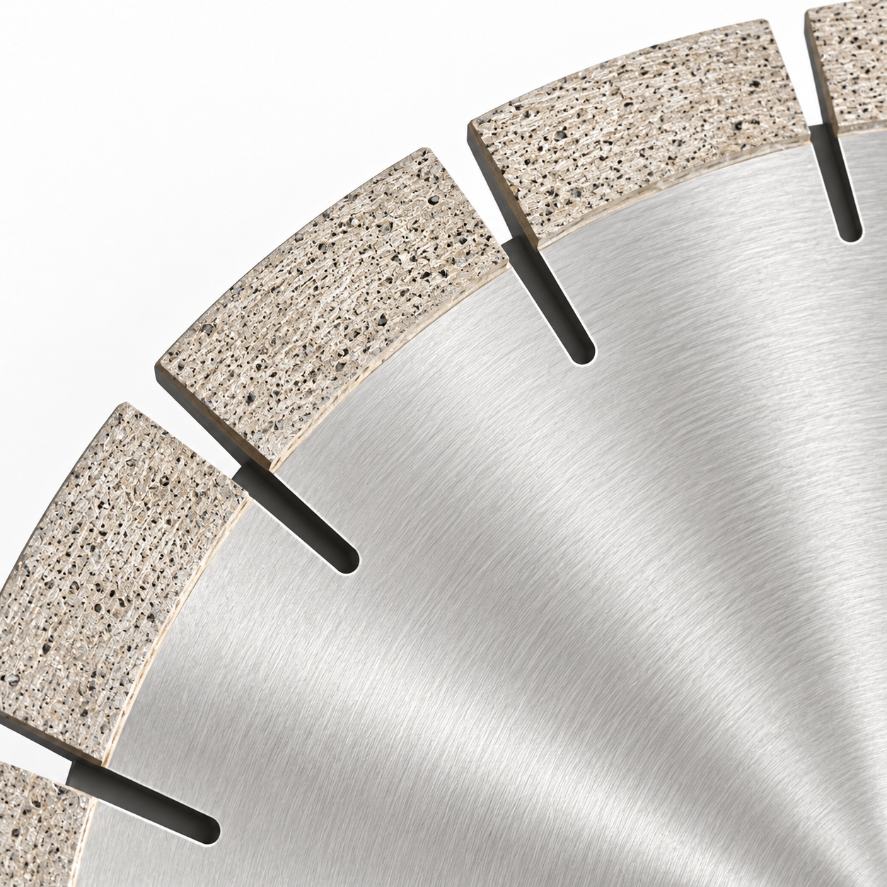 Silver core diamond saw blade segment detail